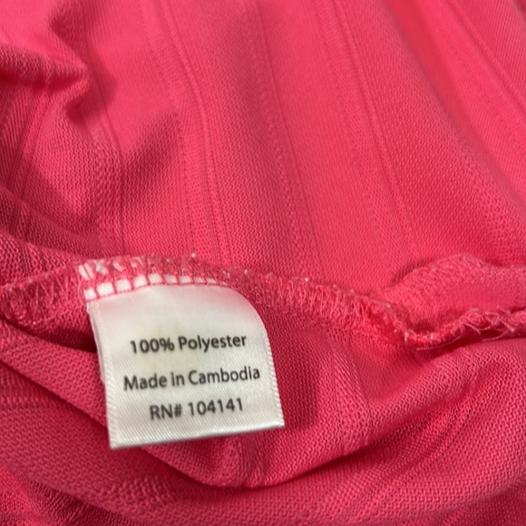 WALTER HAGEN Pink Men Polo Short Sleeve Three Button Collar Ribbed Design Large - Picture 5 of 6